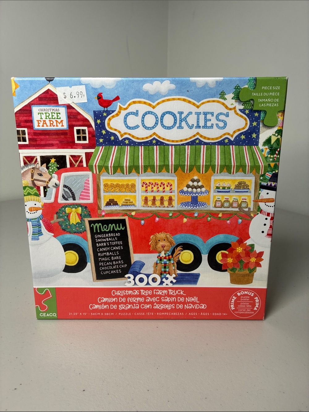 CEACO Cookies Christmas Tree Farm Truck 300-Piece Kids Puzzle - Red